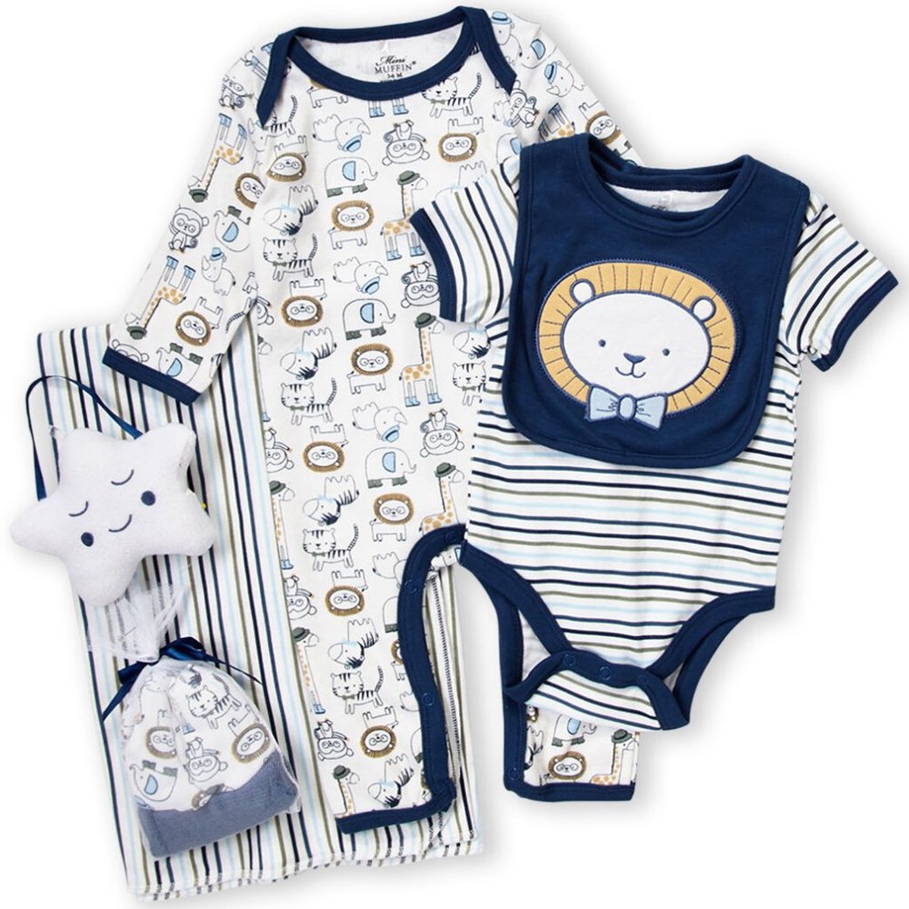 Mini Muffin Boys 9-Piece Safari Hanging Gift Set